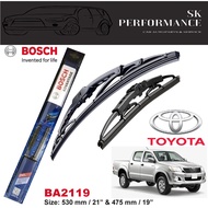 Bosch Advantage Quality Wiper TOYOTA HILUX 2006-2017 1Pair (2Pcs) size : 21"/19" - Compatible with U-hook Tyre