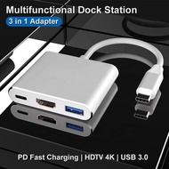 Type-C to HDMI 3-in-1 Expansion Dock + USB + PD Laptop Hub Multiport Adapter