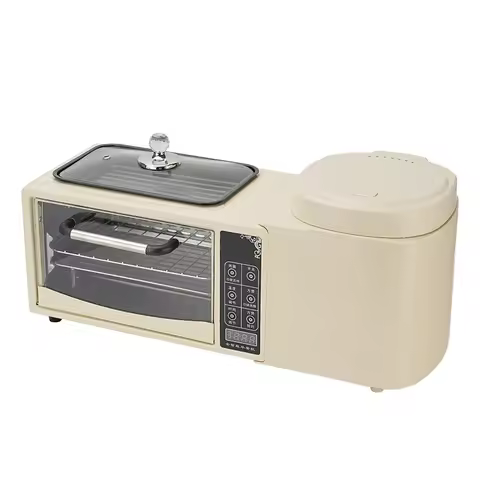 3-in-1 Breakfast Maker: Toast Bread & Fry Eggs Simultaneously Fast, Simple Morning Prep