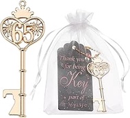 48PCS 65th Birthday Bottle Opener 65 Souvenir Party Supplies Key Opener 65th Baby Birthday Return Gi