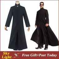 The Matrix Neo Cosplay Customised Black Costume Neo Trench Coat Pants Halloween Clothes for Men Suit