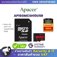 Apacer Sd Card AP16GMCSH10U5R microSDXC/SDHC UHS-I U1 Class 10 (R85 MB/s) 16GB Lifetime Use By Vnix 