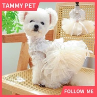Dress for Dog Female Delicate Embroidery Gauze Skirt Pet Gown for Birthday Wedding Party Female Pet 