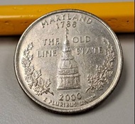 少見硬幣--美國2000年25美分-50州紀念幣-馬里蘭州 (United States 50 State Quarters-2000 Maryland)
