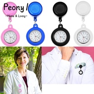 PEONY1 Retractable Nurse Watch Doctor/Nurse Brooch Pin Clip-on Fob Watch