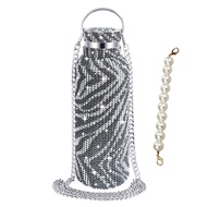 hot 500/750/1000ml Diamond Thermos Bottle With 2pcs Chain Portable Rhinestone Water Bottle Double Wa
