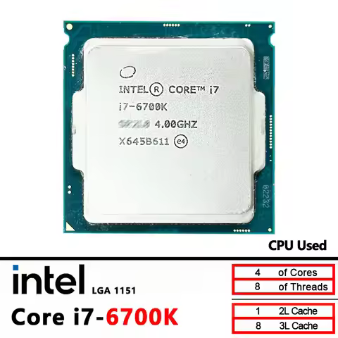 Intel Core i7-6700K i7 6700K Used 4.0 GHz Used Quad-core Eight-Thread 91W CPU LGA 1151