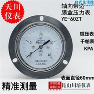 天川儀表軸向帶邊面板膜盒壓力錶ye-60zt微壓力瓦斯壓力錶