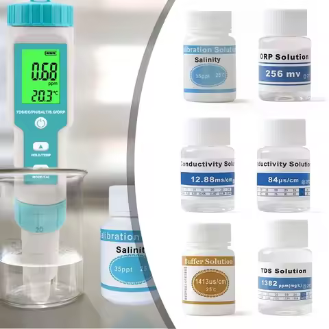 PH Meter Calibration Point PH Buffer 12.88 MS/cm Conductivity Salinity Calibration Solution 25Ml Buf