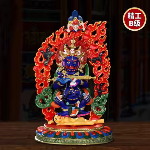 High grade COLOR Drew gilding Buddha brass statue HOME temple effective protection Tibetan Nepal Two