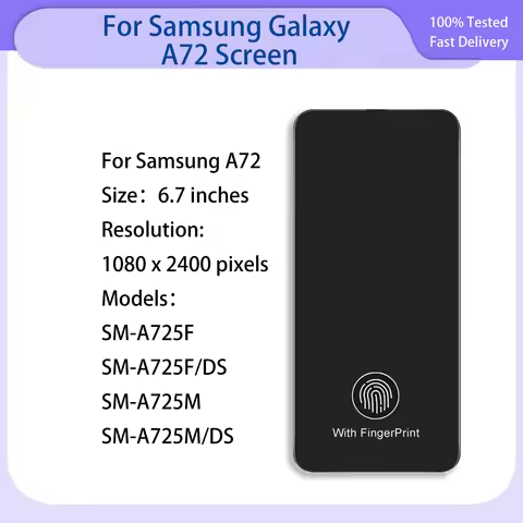 6.7'' AMOLED for Samsung A72 4G LCD Touch Screen pantall Digitizer Assembly Frame for Samsung A72 A7