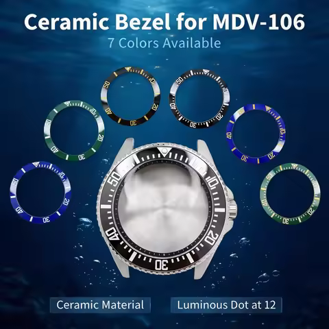 MDV106 Ceramic Bezel Insert Mod Parts For Casio MDV-106 Diving Watch 12 O'Clock Duro/Marlin 41x32.8m