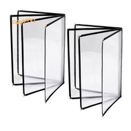 Menu Covers 8.5 X 11 Inch Restaurant Menu Holder 2PCS 4 Page 8 View Transparent Menu Sleeve,Fits A4 