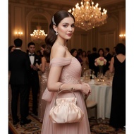 Handbag Shoulder Bag/Event Rare Item Vintage Satin Pouch Second Hand