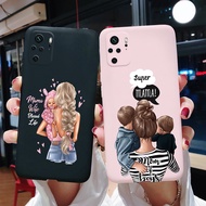 Xiaomi Redmi Note 10 10S Pro Max Case Super Mom Baby Fashion Girls Painted Candy Shockproof Casing Redmi Note 10 Soft Cover