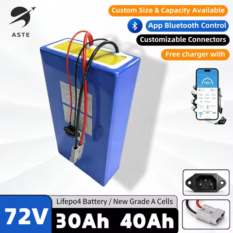 Lifepo4 72V 30Ah 40Ah Lithium Rechargeable Battery With Powerful Bms For Skateboard Golf Cart bicicl