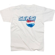 Sexsi Funny Meme White T-Shirt Parody Branding Funny T-Shirt