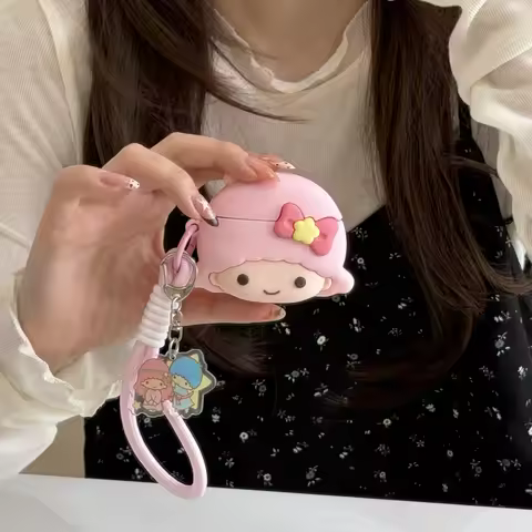 3D Cute Cartoon Sanrio Little Twin Stars Earphone Case For Airpods 1 2 3 4 Pro 2 3 Wireless Bluetoot