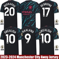 XY 2023-2024 Manchester City Away Jersey Grealish Foden Bernardo De Bruyne Alvarez Haaland เสื ้ อกี