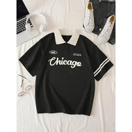 Chicago Men's Polo Shirt Loose Fit Short Sleeve Fashion Collar Sports And Women's T-Shirts Exercise 