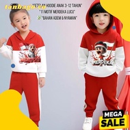 Again Nih Cute Long Hoodie Kids Set 3-12 Years | Comfortable & Cool Merdeka Children's Clothes | Out