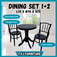 TXJ - Dining Table Set (1+2)  Meja Makan  Set Meja Makan  Shanghai Chair  Meja Makan 2  kerusi