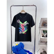 YSL/Saint Laurent Summer Short-Sleeved T-Shirt Large Size Classic Style All-Match Inner Match Contra