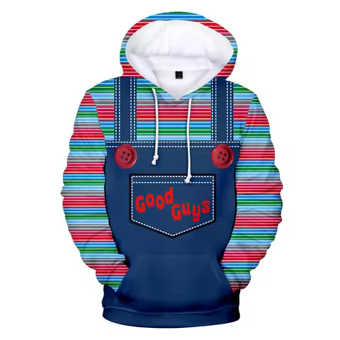2026 New Fashion Men Hoodies 3D Full-Print Horror Movie Chucky Hoodie Sweatshirt Apparel Cosplay cos