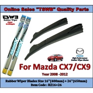 Mazda CX7/CX9 (Year 2008 - 2012) New Design Honda Rubber Wiper Blades (RZ16+26)