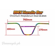 BMX Handlebar 760mm Chromoly Steel 22.2mm – Rainbow Oil Slick Finish
