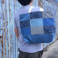 Denim Patchwork Tote Bag Set 牛仔拼布包 丹寧 托特包連收納袋