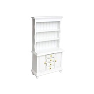 Miniature Furniture Dollhouse Wooden Dining/Kitchen Miniature Cupboard (White)