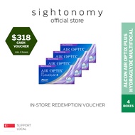 [sightonomy]  $318 Voucher For 4 Boxes of Alcon Air Optix Plus Hydraglyde Multifocal Monthly Disposable Contact Lenses