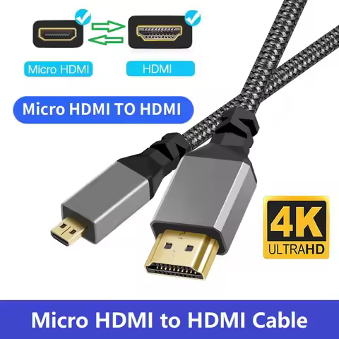 Micro HDMI to HDMI Cable 4K@60Hz V2.0 HDMI to Micro HDMI Cable Compatible with GoPro Raspberry Pi 4 