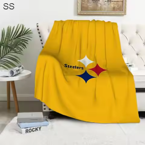 Pittsburgh Steelers Logo Blanket Microfiber Bedding Plaid Blankets for Decorative Sofa King Lid Thro