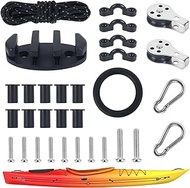 ORLANG Kayak Anchor Trolley Kit,Kayak Canoe Anchor Trolley Kit,Anchor Stability System,for Kayak, Anchor Accessories inclue Rope Cleat Carabiner Pulley Anchor Ring Pad Eyes Bolts