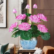 Simulation Lotus Simulation Flower Lotus Leaf Ornaments Feel Buddha Hall Living Room Decoration Deco