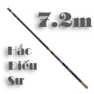 Cần câu đài Hắc Điếu Sư carbon xoắn độ dài từ 4m5 đến 12m độ cứng 8H mã CD35