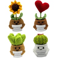 4PCS Crochet Cucumber Handmade Positive Potatoes Knitted Hug Doll Decoration