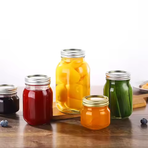 1000ML Glass Mason Jar with Lid, Dishwasher Safe Canning Jar for Fermenting, Sun Tea, Kombucha, Dry 