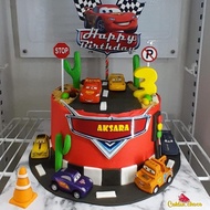 kue ulang tahun mcqueen / cars cake birthday / birthday cake cars - brownies diameter 22
