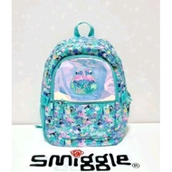 (ORIGINAL) Smiggle Wild Side Classic Backpack/SD/SMP Children's Backpack - Aqua Flamingo