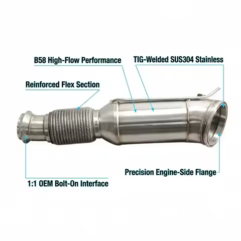 B58 Exhaust Engine for BMW 2/3/4 Series M240i M340i M440i G20 G21 G22 G23 G26 G42 High Flow Stainles
