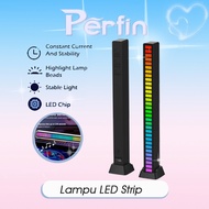 Perfin PFLG10 lampu LED Strip Lampu musik ritme Audio Indicator Music Sound Control Lampu LED RGB Ba