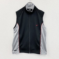 2000 年代 NIKE DRI-FIT 全拉鍊背心，復古黑色，L 碼（古著）