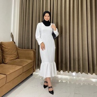 siska midi dress bahan crinkle / tali belakang / terbaru 2024