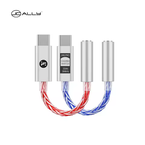 JCALLY JM6 Pro Type-C to 3.5mm Dual DAC CX31993 MAX97220 Digital Audio Headphone Amplifier HiFi DAC 