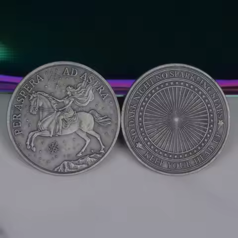 Per Aspera Ad Astra Coin No Dark Night No Sparkling Stars Keep Your Head Up Be Confident Motivationa