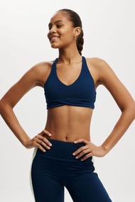 COTTON ON - Body - Ultra Soft Elastic Racer Crop - Dark water/ sharp green