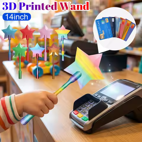 3D Printed Wand Tap To Pay 35cm/14in Star Magic Credit Card Wand Lightweight for Kids Adults Friends
